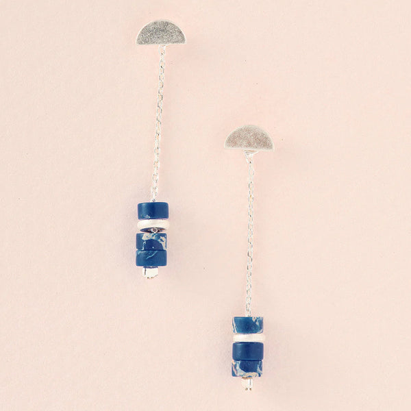 Stone Meteor Thread/Jacket Earrings