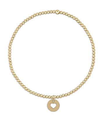 Classic Gold 2mm Bead Bracelet with Charm