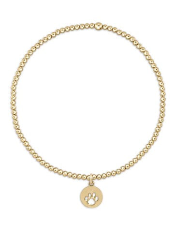 Classic Gold 2mm Bead Bracelet with Charm