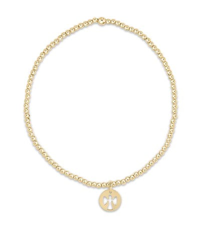 Classic Gold 2mm Bead Bracelet with Charm