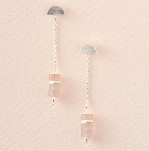 Stone Meteor Thread/Jacket Earrings