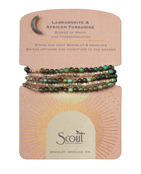 Stone Duo Wrap Bracelet/Necklace/Pin