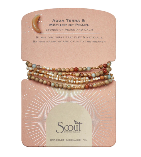 Stone Duo Wrap Bracelet/Necklace/Pin