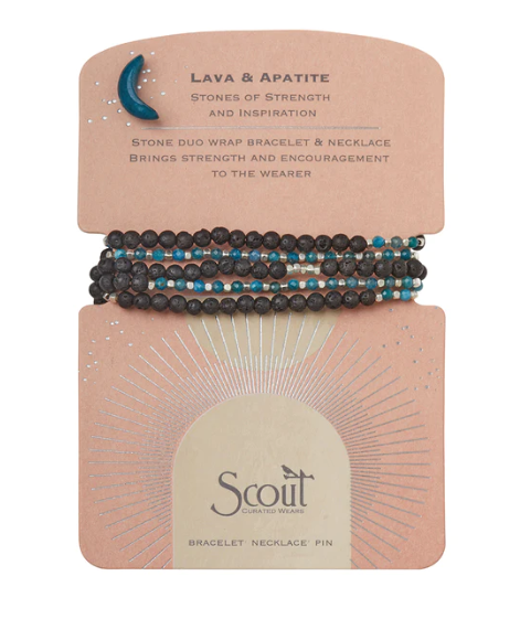 Stone Duo Wrap Bracelet/Necklace/Pin