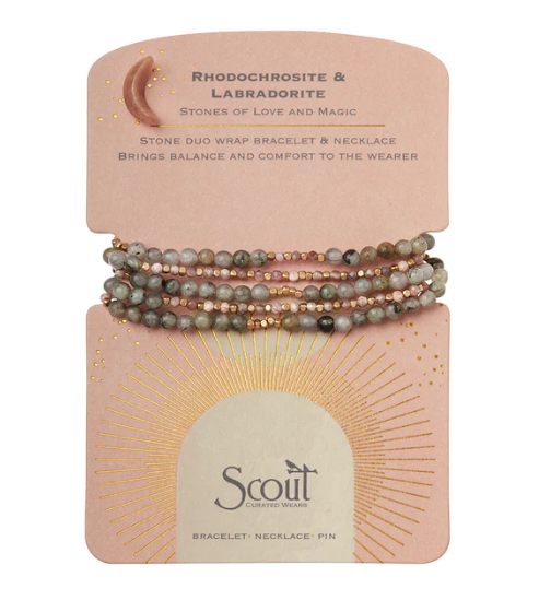 Stone Duo Wrap Bracelet/Necklace/Pin