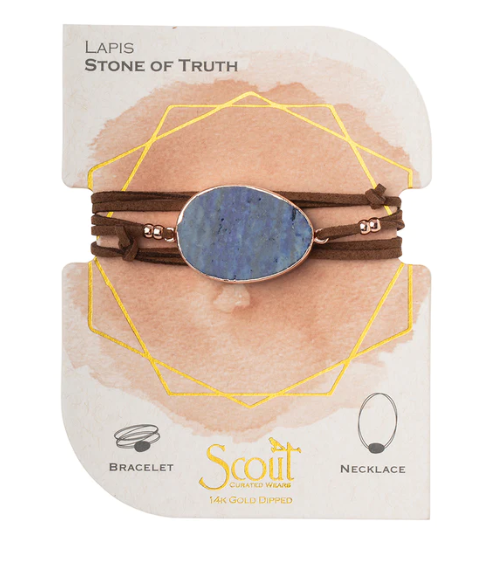 Suede/Stone Wrap Necklace/Bracelet