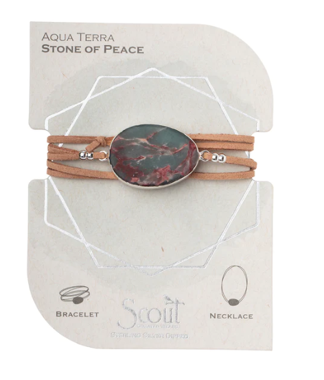 Suede/Stone Wrap Necklace/Bracelet