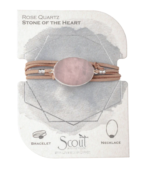 Suede/Stone Wrap Necklace/Bracelet