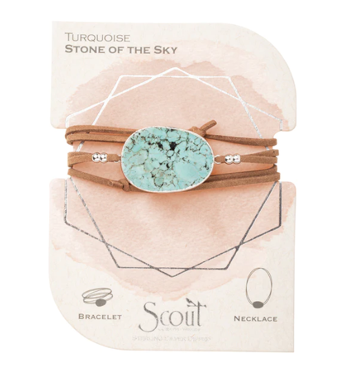 Suede/Stone Wrap Necklace/Bracelet