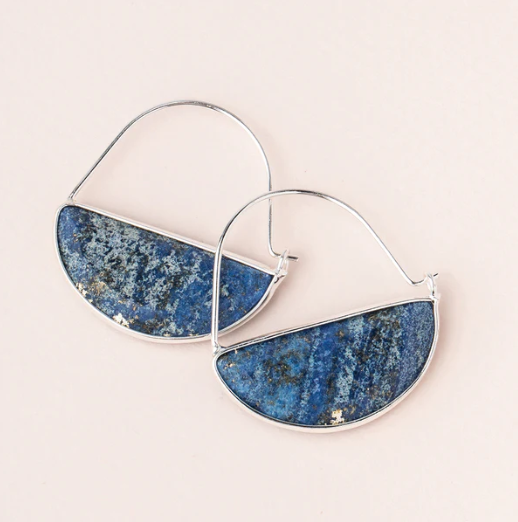 Stone Prism Hoop Earrings