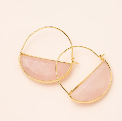 Stone Prism Hoop Earrings