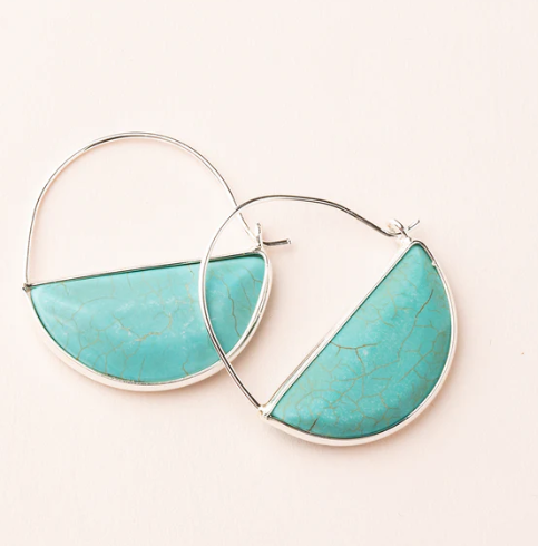 Stone Prism Hoop Earrings