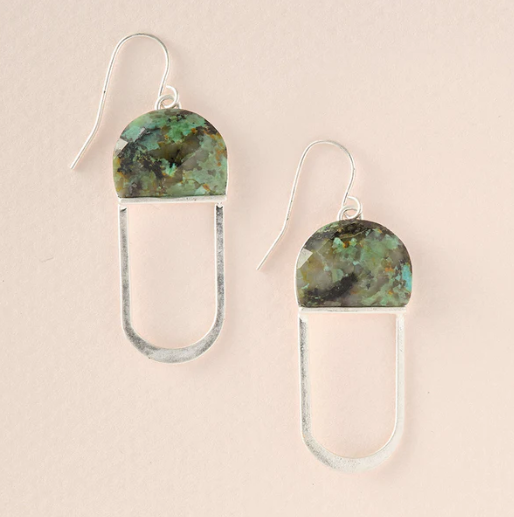Modern Stone Chandelier Earrings