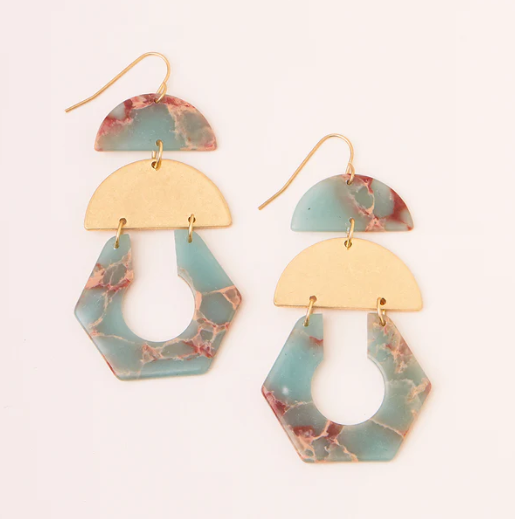 Stone Cutout Earrings