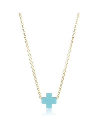 16" Necklace Gold Signature Cross