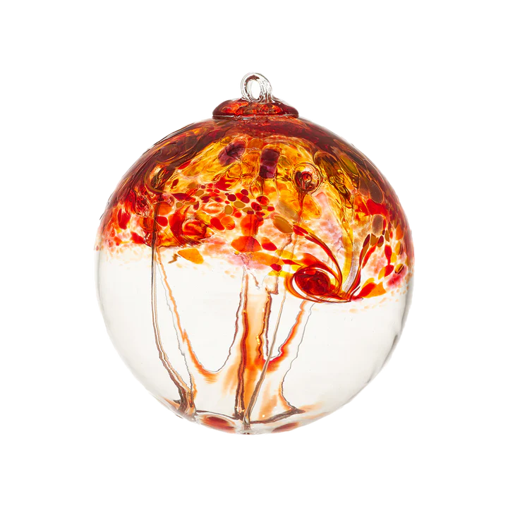 Fire Orb Art Glass Ornament 6"