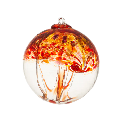 Fire Orb Art Glass Ornament 6"