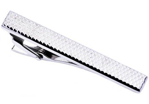 Stainless Steel Tie Clip Diamond Pattern