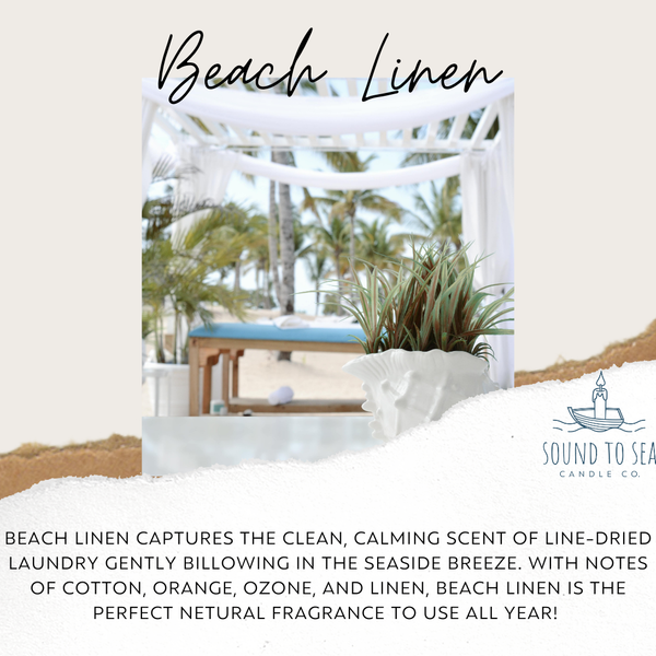 Beach Linen candle, beach-themed