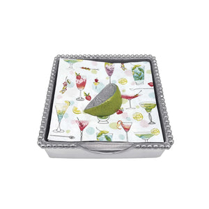 Green Lime Beaded Napkin Box Set