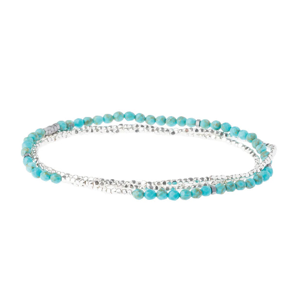 Delicate Stone Bracelet/Necklace Turquoise/Silver - Stone of the Sky