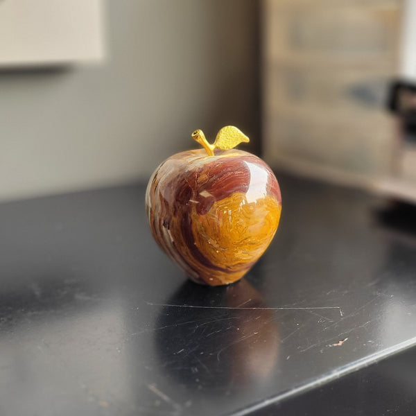 Calcite Gemstone Carved Apple 3"