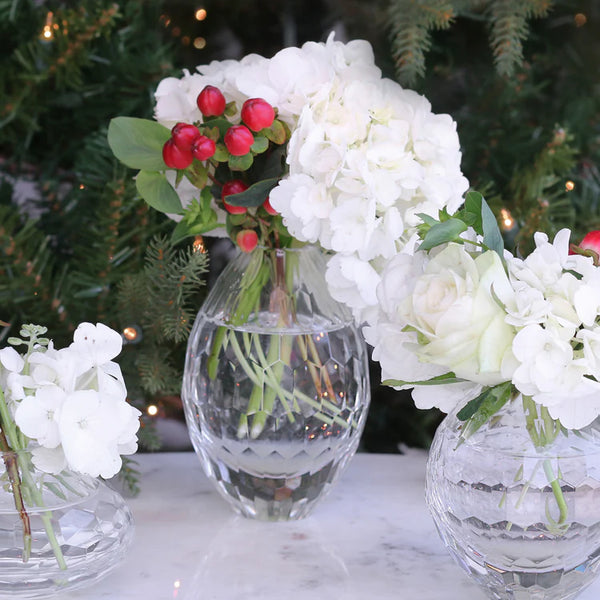 Faceted Teardrop Bud Vase Glass Clear