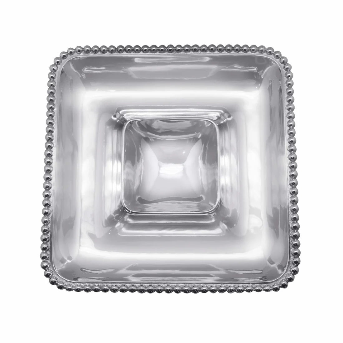 Pearled Square Chip & Dip Tray