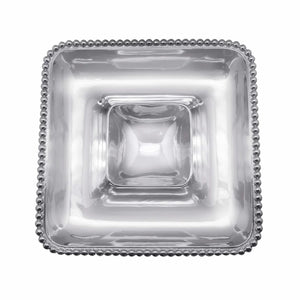 Pearled Square Chip & Dip Tray