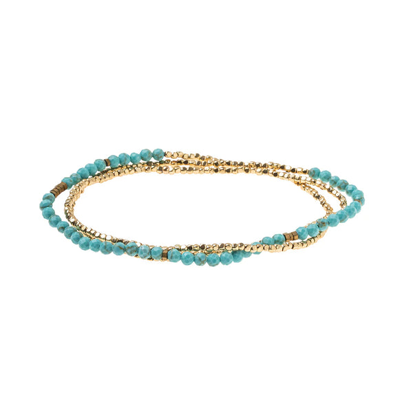 Delicate Stone Bracelet/Necklace Turquoise/Gold - Stone of the Sky