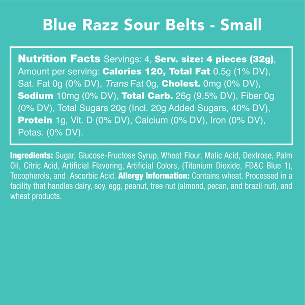 Blue Razz Sour Belts 4.5oz