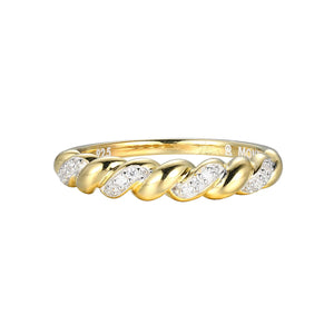 Diamond Twist Band 0.05CTW Gold Plated Sterling Silver Size 7