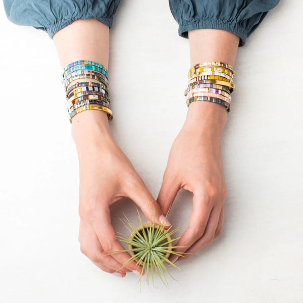 Good Karma Miyuki Bracelet Joy & Kindness - Marine/Gold