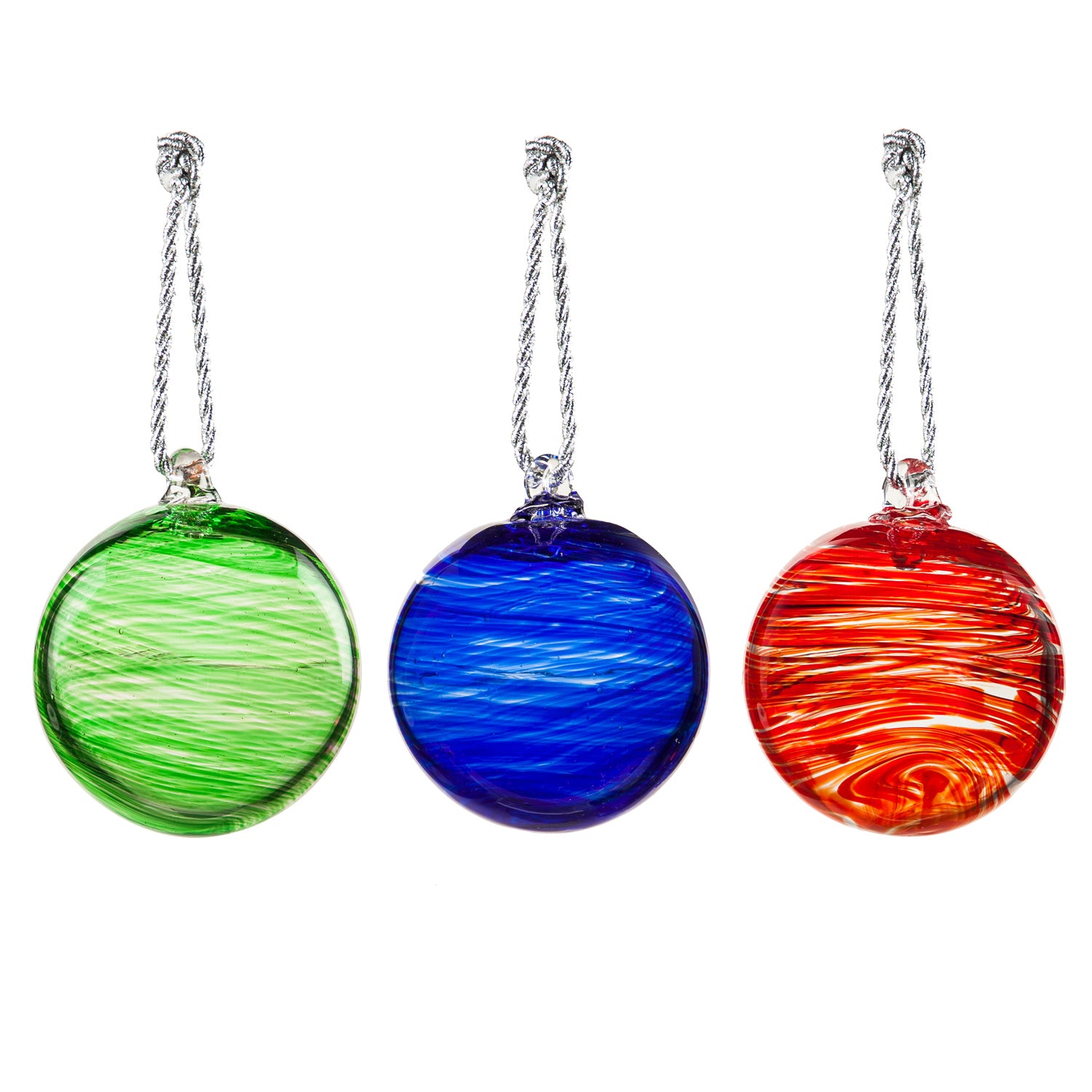 Blown Glass Christmas Ornament 4" Blue