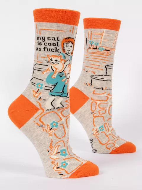 Crew Socks Women - My Cat Is Cool As F*ck