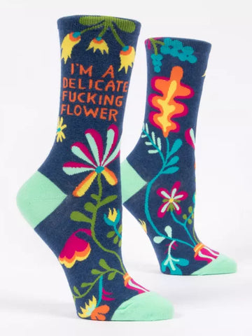 Crew Socks Women - Delicate F*cking Flower