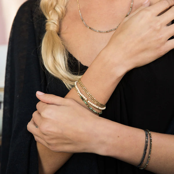 Delicate Stone Bracelet/Necklace Turquoise/Silver - Stone of the Sky