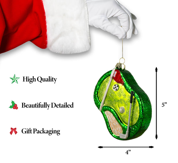 North Star Christmas | Golf Green Glass Ornament