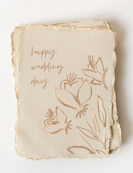 "Happy Wedding Day" Wedding Engagement Greeting Card. Blank Inside.