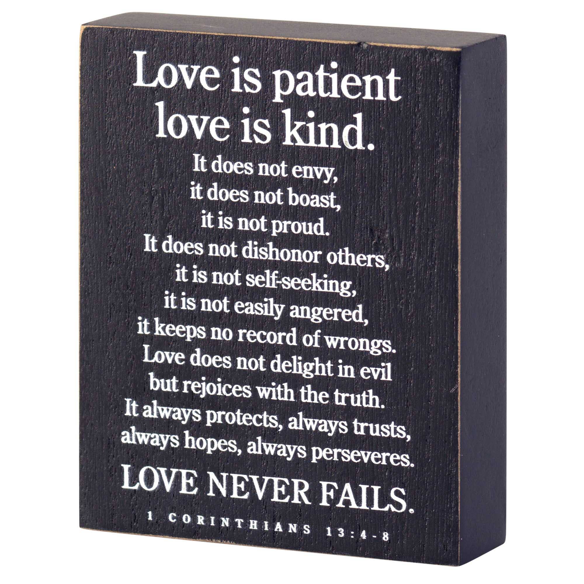 Love is Patient Tabletop Plaque 3x4"