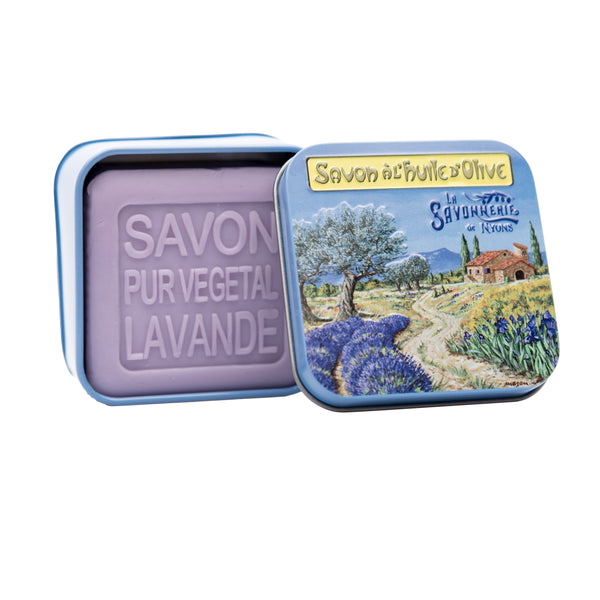 French Lavender Bar Soap in Tin Gift Box 3.5oz