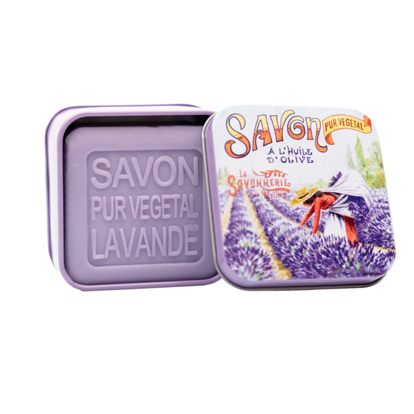 French Lavender Bar Soap in Tin Gift Box 3.5oz