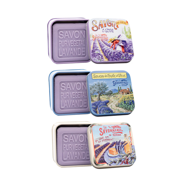 French Lavender Bar Soap in Tin Gift Box 3.5oz