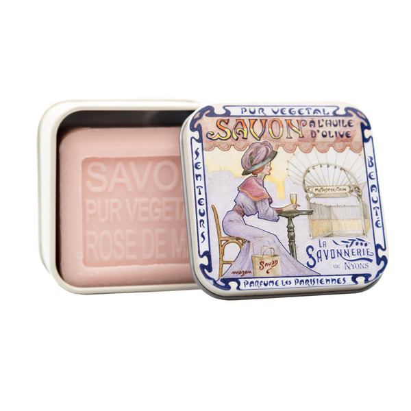 French Rose Bar Soap in Tin Gift Box 3.5oz