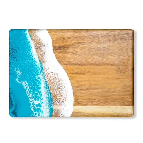 Wood and Resin Promo Cheese/Charcuterie Board 11x8 Ocean Vibes