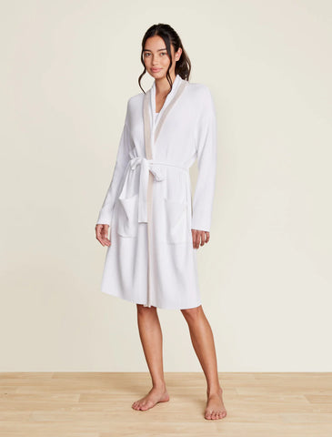 Cozy Chic Ultra Lite Tipped Ribbed Short Robe