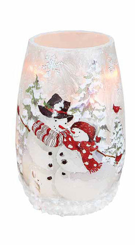 Bundled Up Couple Pre-Lit Small Vase 3.25x3.25x5.25