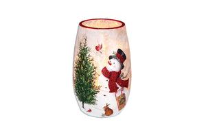 Delightful Snowman Pre-Lit Small Vase