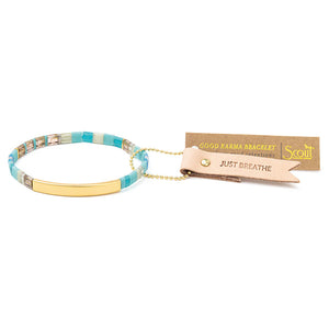 Good Karma Miyuki Bracelet Just Breathe - Tonal Turquoise/Gold