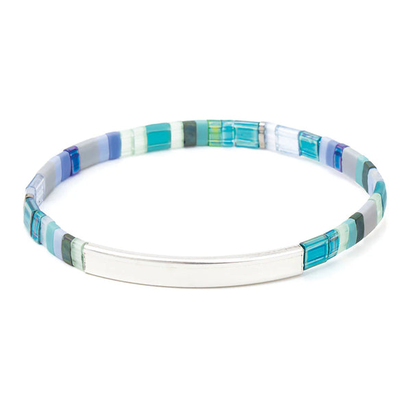 Good Karma Miyuki Bracelet Just Breathe - Turquoise/Green/Silver